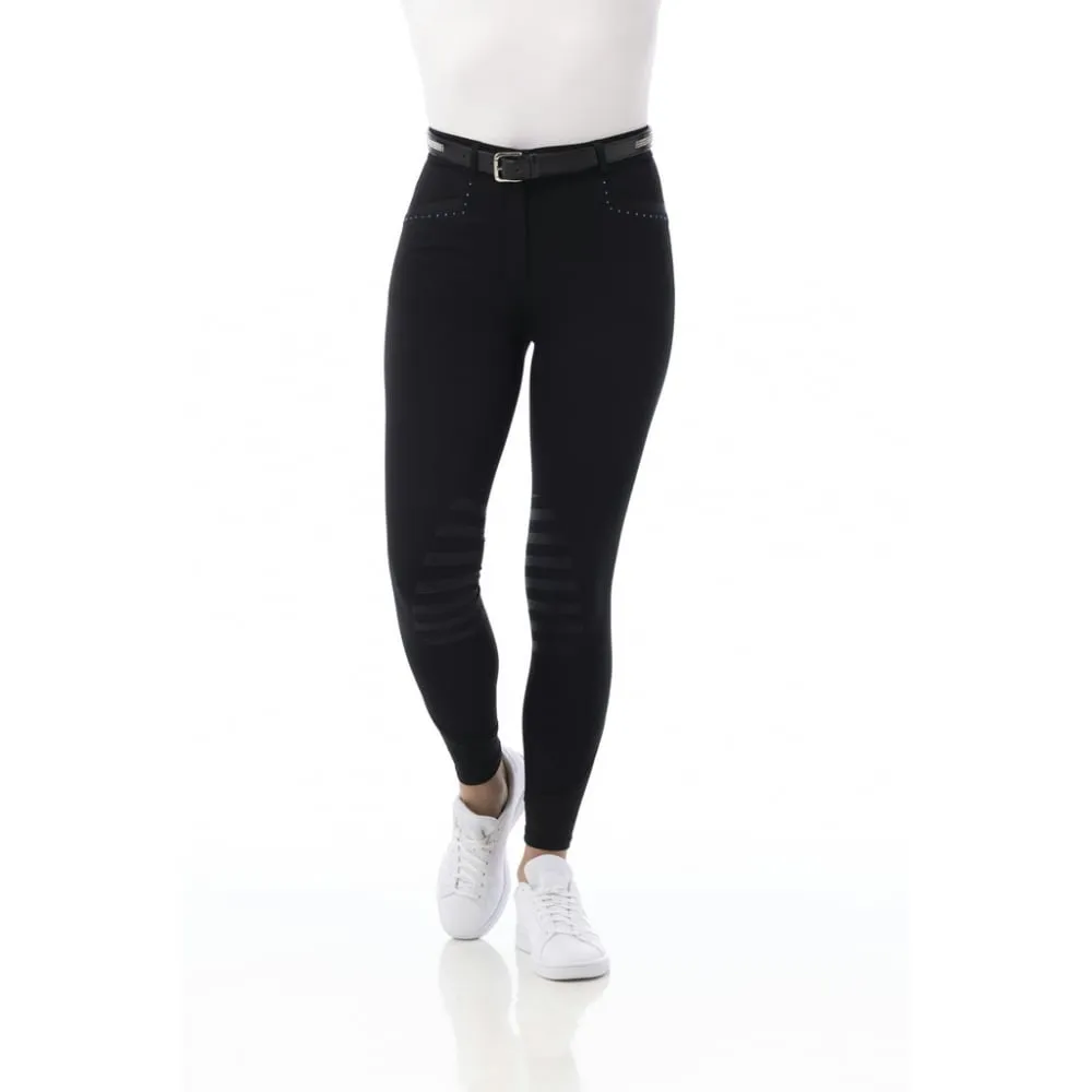 Equithème Safir noir à strass, pantalon d'équitation femme petit budget